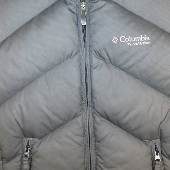 Columbia Titanium Down Puffer Omni-Shield Black Vest Womens Small 209 SL1059 - Picture 3 of 16